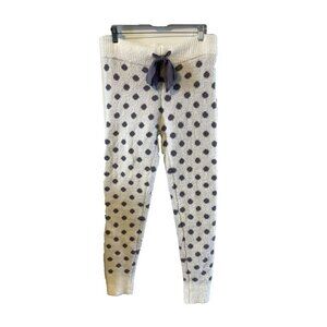 Honeydew Womens White Lavendar Polka Dot Chenille Lounge Pants M Soft Drawstring